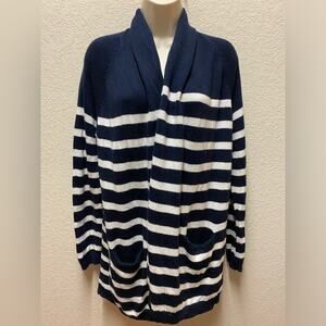 Talbots Striped Cardigan Sweater Sz MP